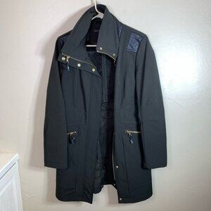 Via Spiga Soft Shell Faux Fur Lined Zip Snap Coat